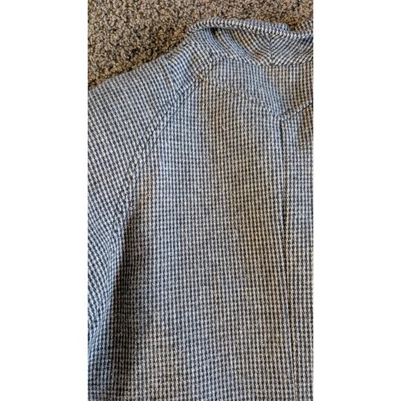 Vintage Gray Houndstooth Blazer Womens XL Raglan Sleeve High Welt Pockets - Picture 10 of 16